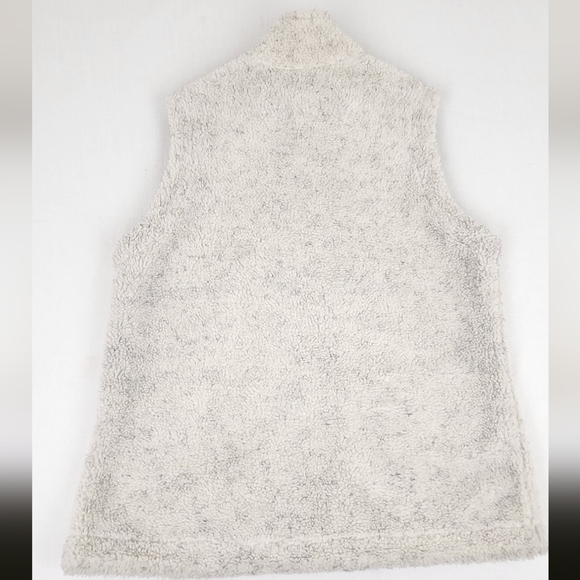 Orvis White & Grey Fuzzy Floral Lined Zip Up Vest. - Picture 5 of 7